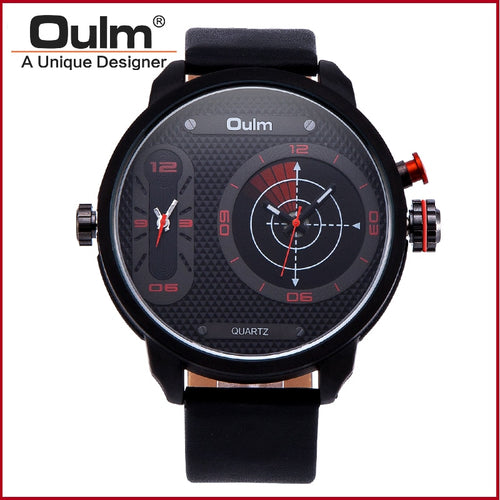 OULM stainless steel back cover watch